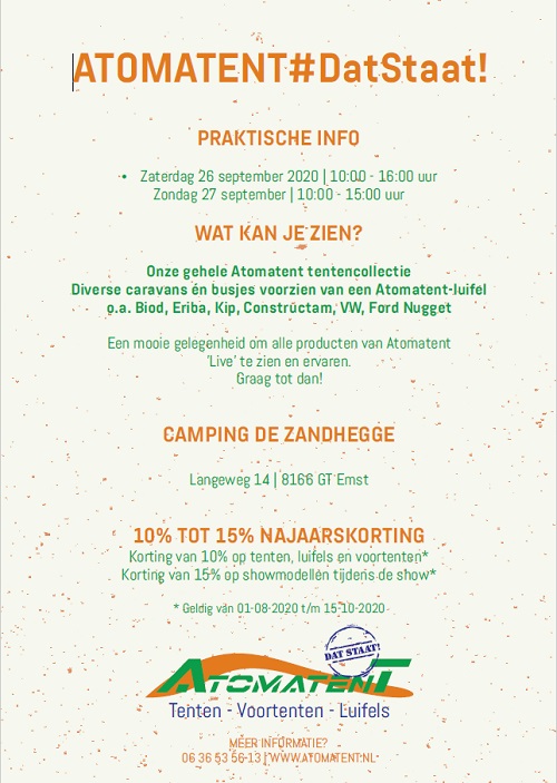 Atomatent najaarsshow camping “De Zandhegge”!