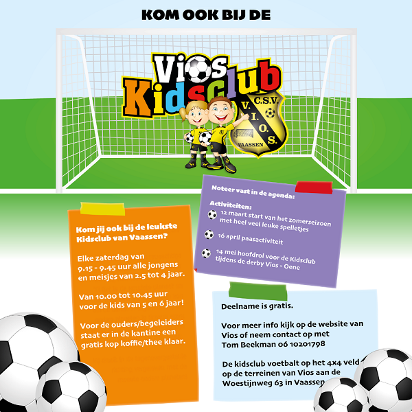 Zaterdag 12 maart start de Kidsclub van Vios aan het buitenseizoen!