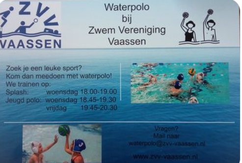 Kom jij ook meedoen met waterpolo bij zwemvereniging Vaassen (ZVV)?