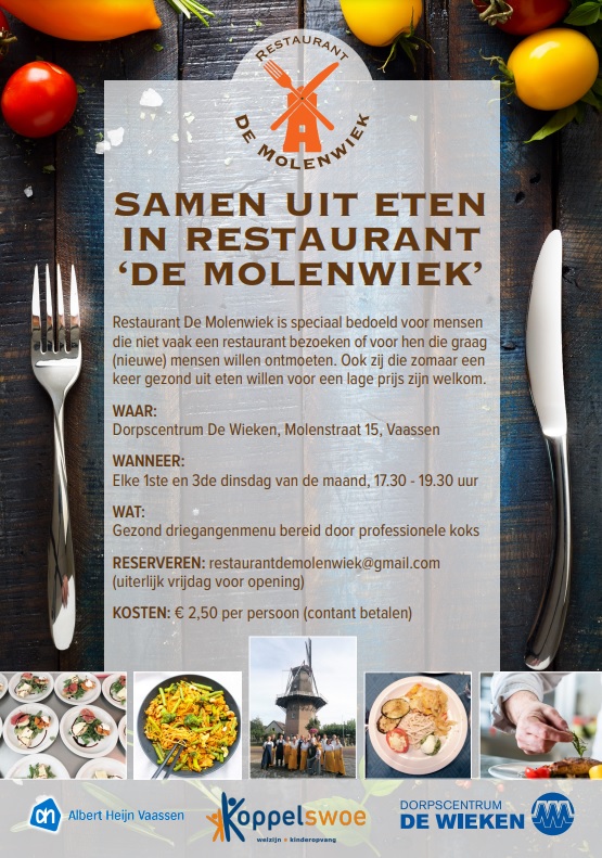 Samen uit eten in Restaurant De Molenwiek