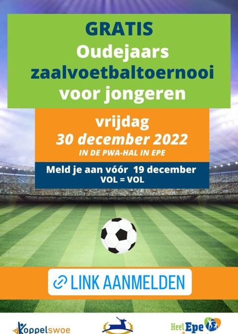 Oudejaarszaalvoetbaltoernooi voor jongeren