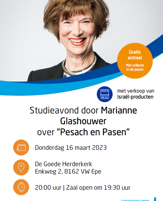 Marianne Glashouwer spreekt in Epe over ‘Pesach en Pasen’