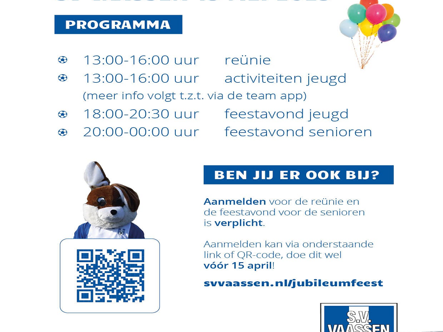 Jubileumfeest  bij SV Vaassen