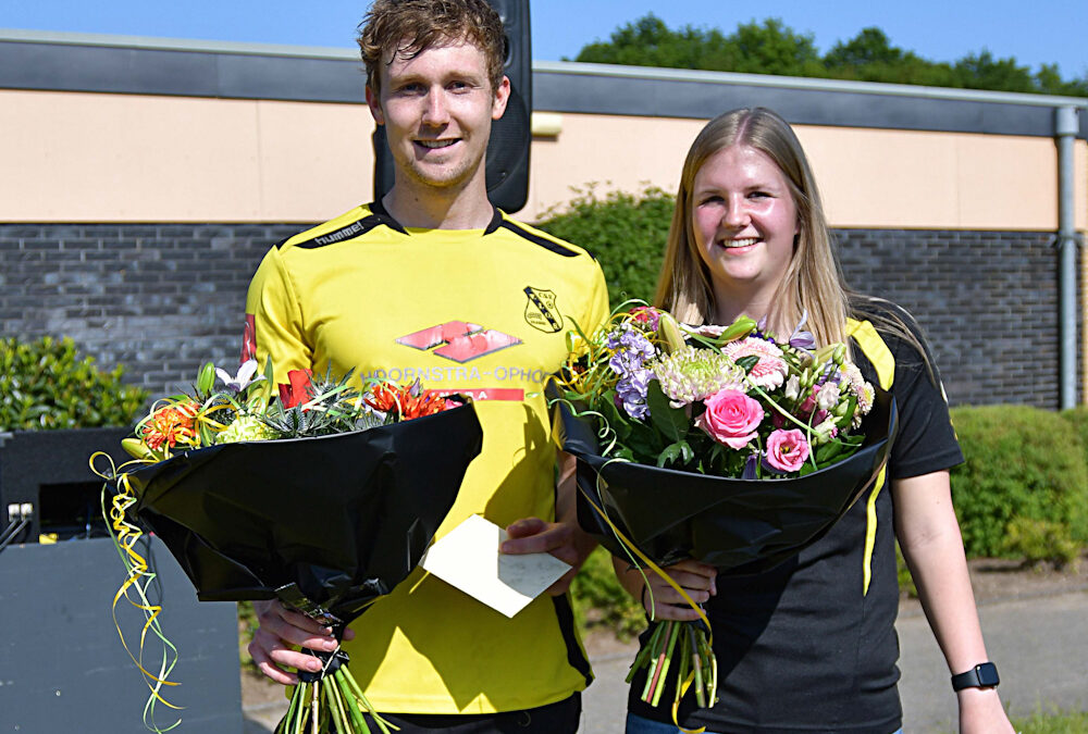 Esther Kers en Mathijs Meijer speelster en speler van het seizoen  2022-2023 Bij c.s.v. VIOS-VAASSEN.