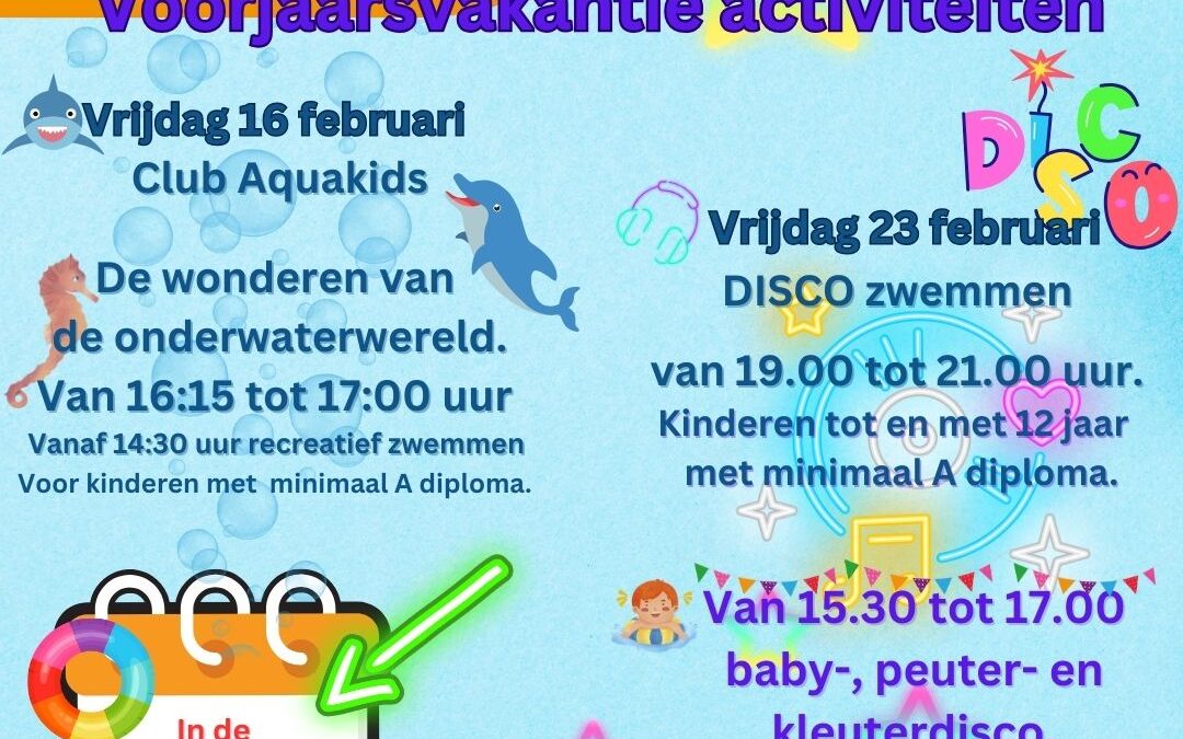 Voorjaarsvakantie activiteiten zwembad de Koekoek