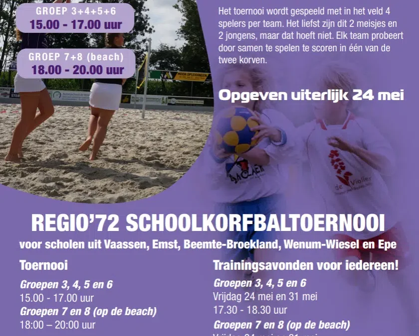 Zand en goals: schoolkorfbal in Vaassen bij Regio ’72