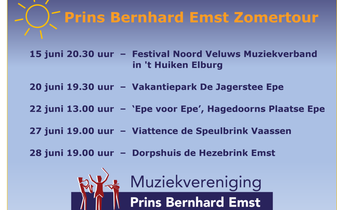 Zomertour Prins Bernhard Emst gaat van start!