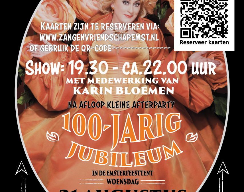 Zangvereniging Zang en Vriendschap viert 100-jarig jubileum met Karin Bloemen in Emst