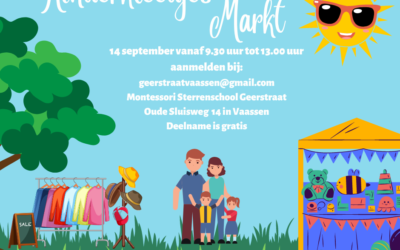 Kinderkleedjesmarkt tijdens de pleinmarkt Geerstraat