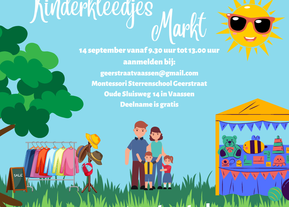 Kinderkleedjesmarkt tijdens de pleinmarkt Geerstraat