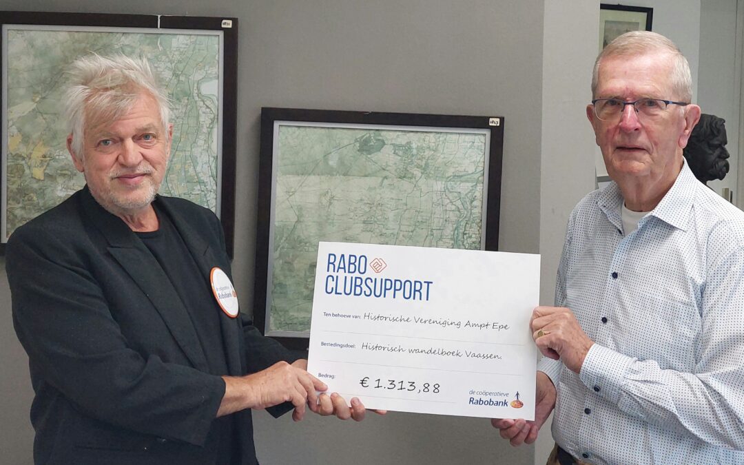 Ampt Epe ontvangt cheque van de RABO Clubsupport-actie!