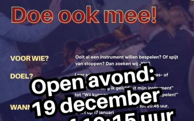 Doe mee met het leerorkest ‘Toontje Later’ en kom donderdag a.s. naar de open avond!