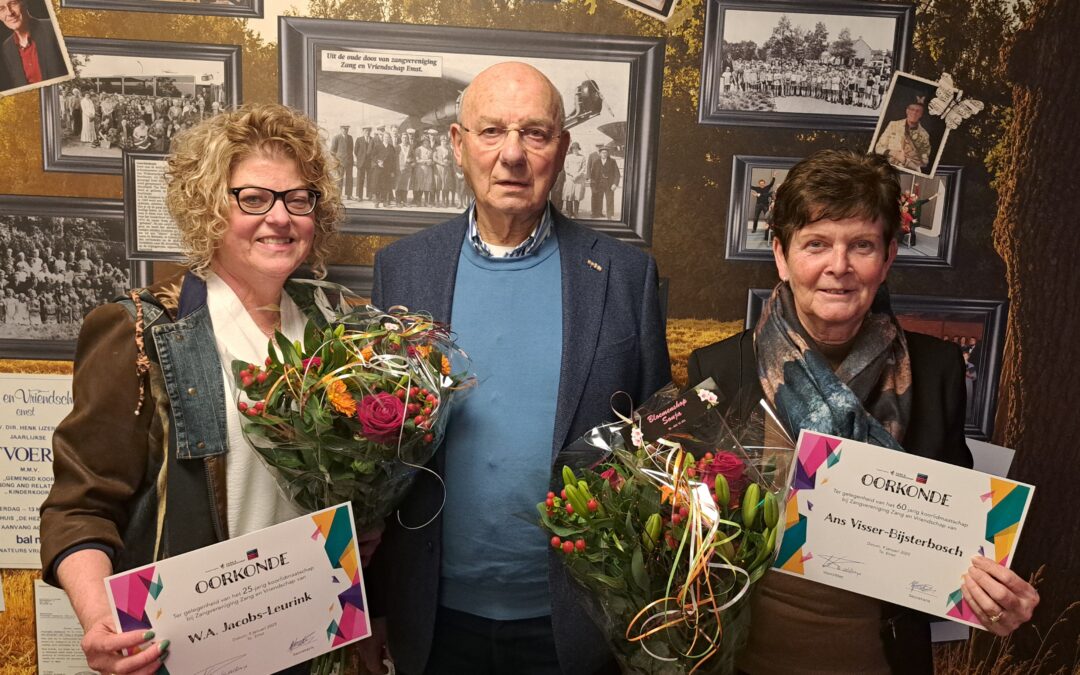 Nieuwjaarsreceptie en jubilarissen Zangvereniging Zang en Vriendschap