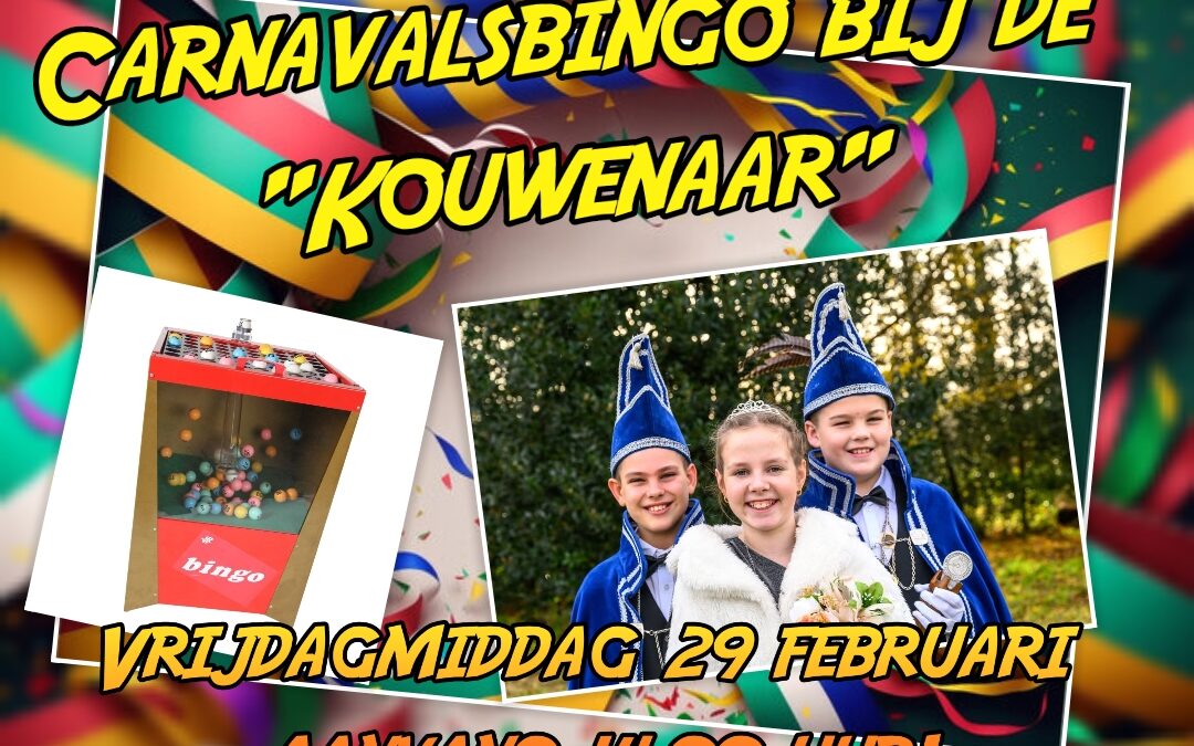 Carnaval Familiebingo bij de Kouwenaar met jeugdtrio Rossumdearpers