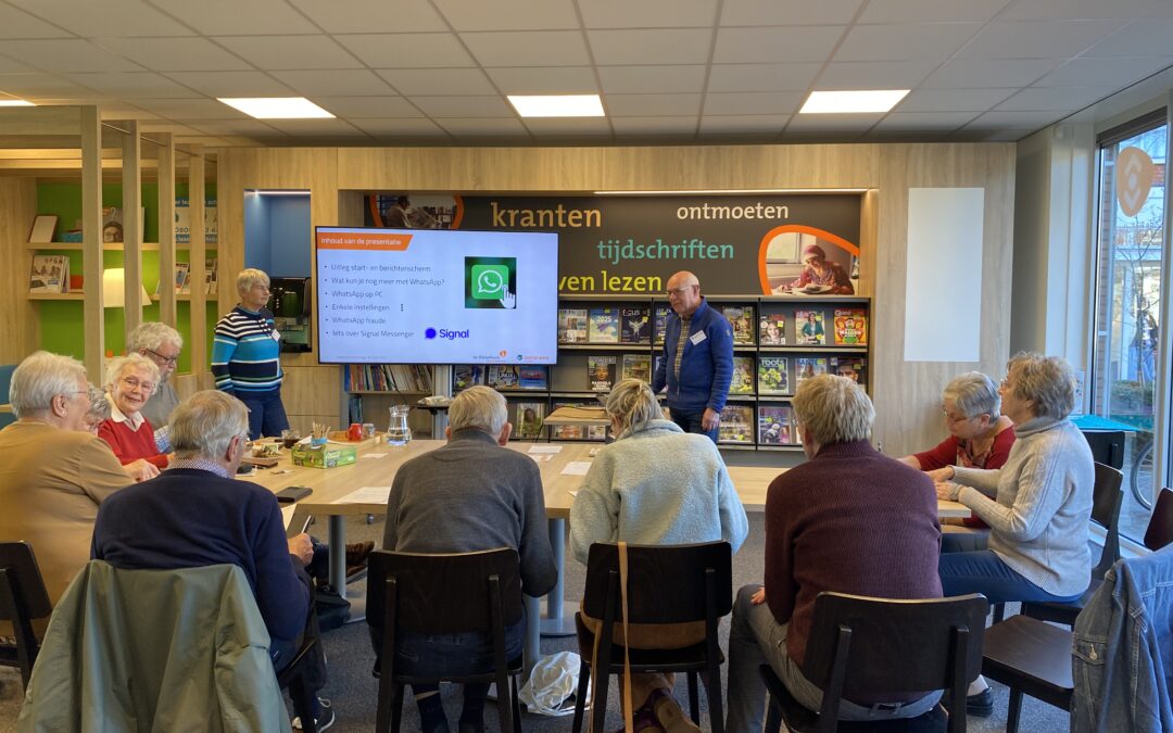 Tijd voor ieders vragen bij WhatsApp uitleg bij bibliotheek Vaassen